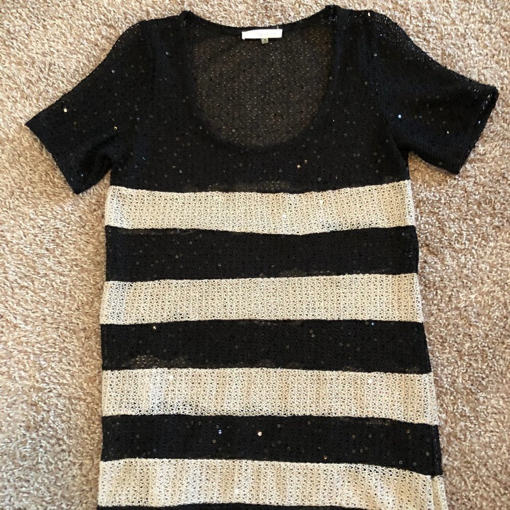 Sugarlips Y2K Crochet Mesh Sequin Pullover Top Size M